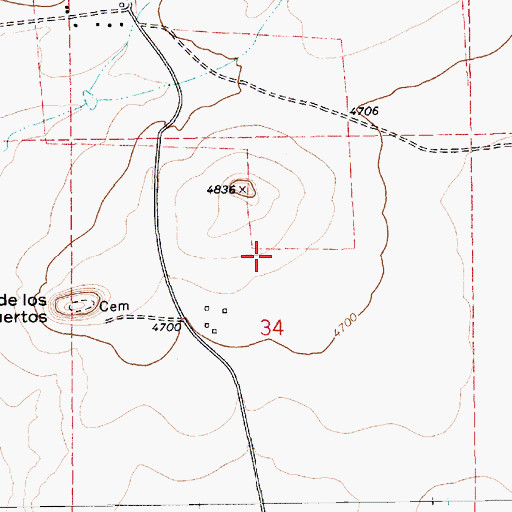 Topographic Map of Timmons, NM