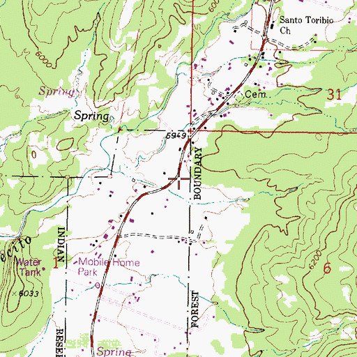 Topographic Map of Vallecitos, NM