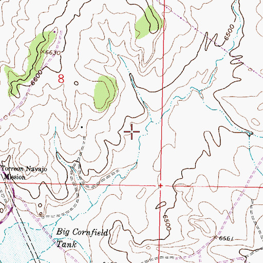 Topographic Map of Torreon Mission, NM
