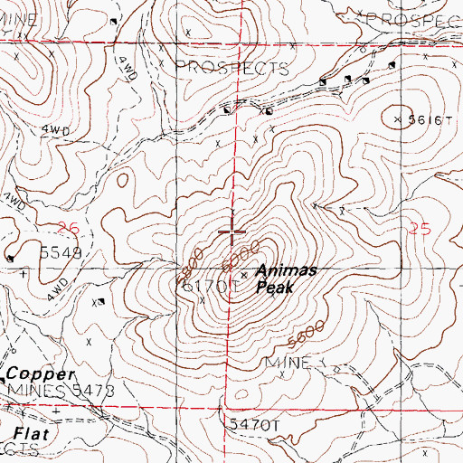 Topographic Map of Copper Flat, NM