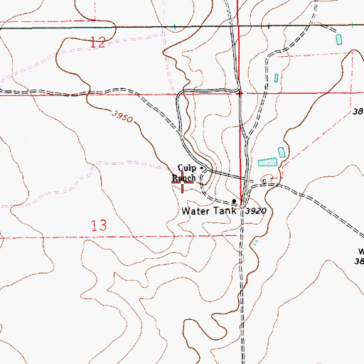 Topographic Map of Culp, NM