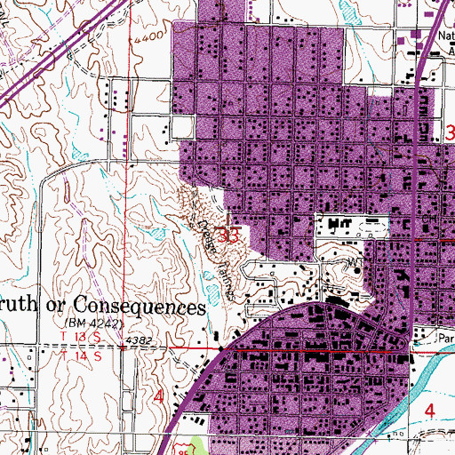 Topographic Map of Truth or Consequences Thermal Area, NM