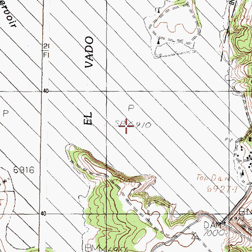 Topographic Map of El Vado Lake State Park, NM