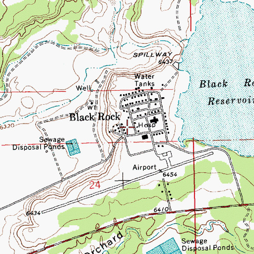 Topographic Map of Zuni - Ramah Service Unit Zuni Indian Health Service Hospital, NM