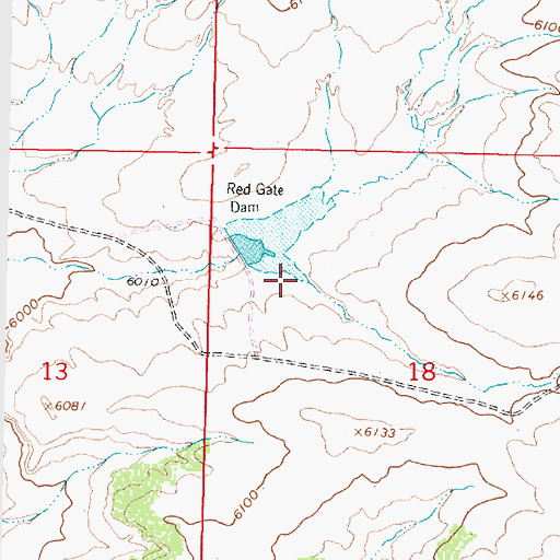 Topographic Map of Redgate Dam, NM