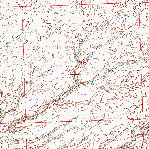 Topographic Map of Bisti Badlands, NM