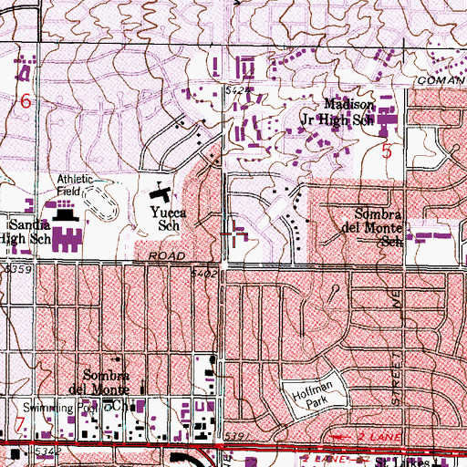 Topographic Map of Fidelity Square Shopping Center, NM