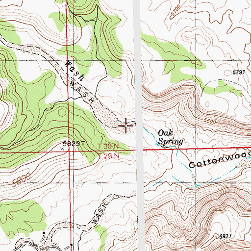 Topographic Map of Cottonwood Wash, NM