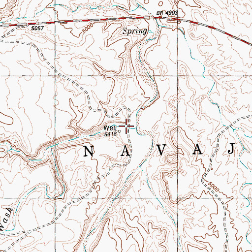 Topographic Map of First Gray Wash, NM