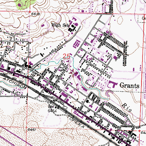 Topographic Map of Baties Shopping Center, NM