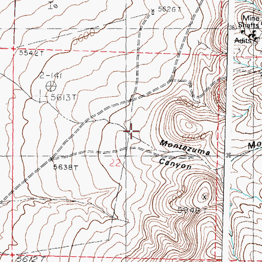 Topographic Map of Montezuma Canyon, NM