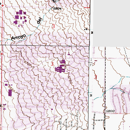 Topographic Map of Hoover Middle School, NM