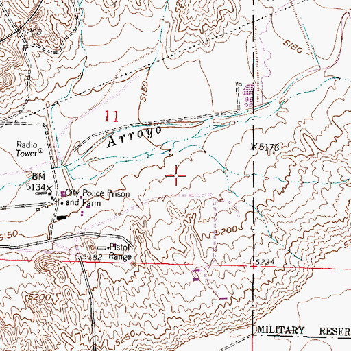 Topographic Map of Highland Shopping Center, NM