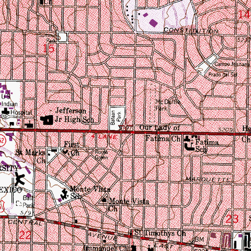 Topographic Map of B and H Shopping Center, NM