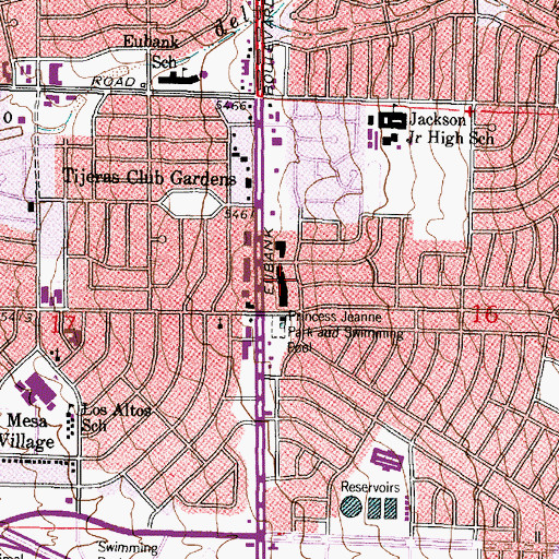 Topographic Map of Princess Jeanne Shopping Center, NM