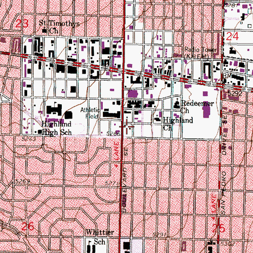Topographic Map of Zuni-San Mateo Center, NM