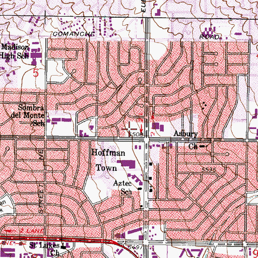 Topographic Map of Scottsdale Village Shopping Center, NM