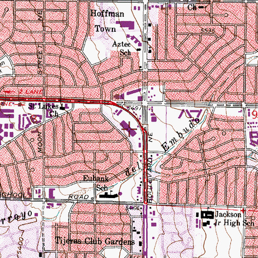 Topographic Map of Snow Heights Shopping Center, NM