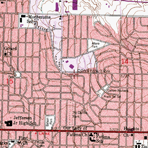 Topographic Map of Altura Shopping Center, NM