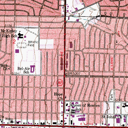 Topographic Map of La Mesa Shopping Center, NM