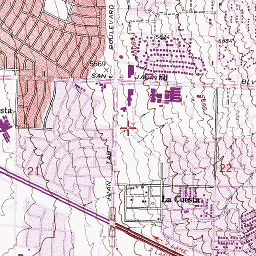 Topographic Map of Manzano Shopping Center, NM