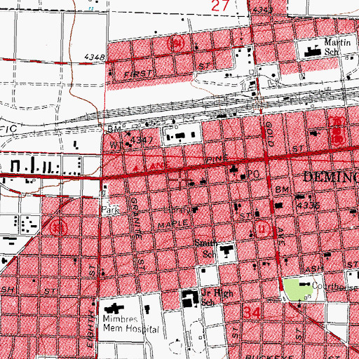 Topographic Map of Saint Lukes Episcopal Church, NM