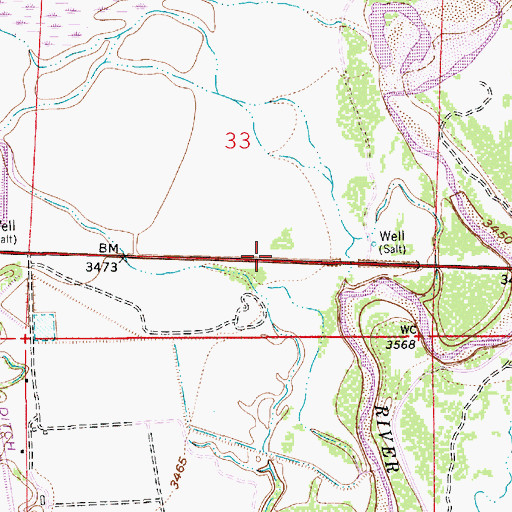 Topographic Map of 12847 Water Well, NM