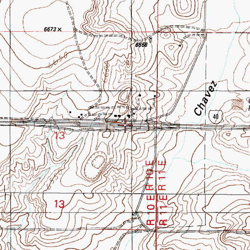 Topographic Map of Wagon Wheel Interchange, NM