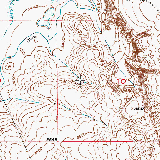 Topographic Map of 12897 Water Well, NM