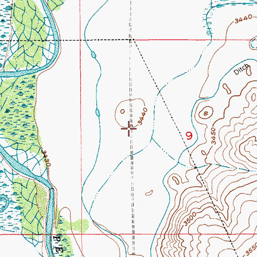 Topographic Map of 10845 Water Well, NM
