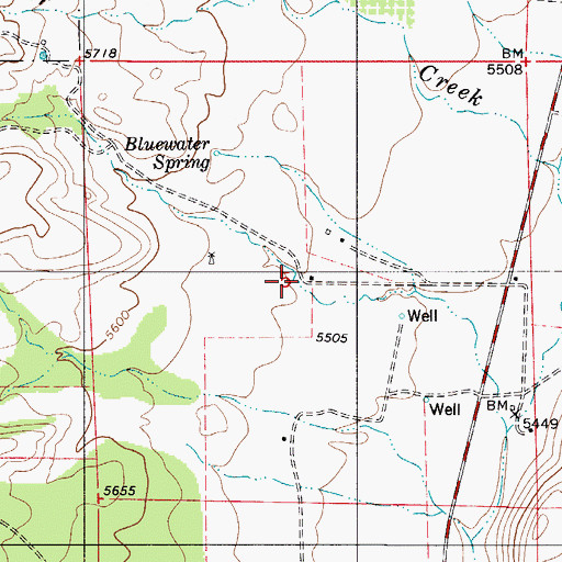 Topographic Map of Bluewater Elementary School, NM