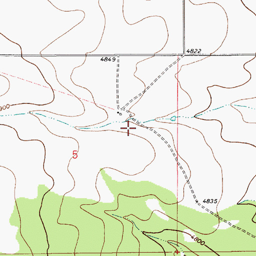 Topographic Map of Reymond, NM