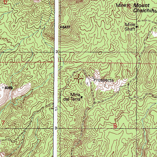 Topographic Map of Turquoise Mines, NM