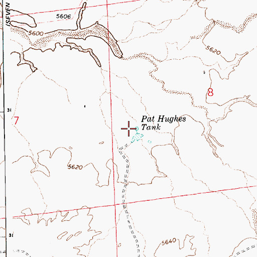 Topographic Map of Pat Hughes Tank, AZ