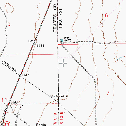 Topographic Map of 10646 Water Well, NM