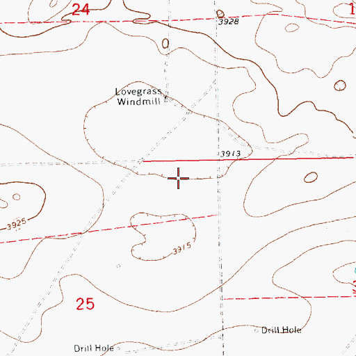 Topographic Map of 10708 Water Well, NM