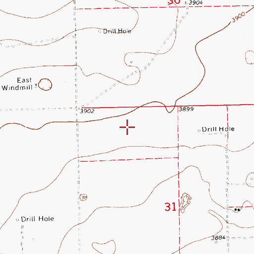 Topographic Map of 10716 Water Well, NM