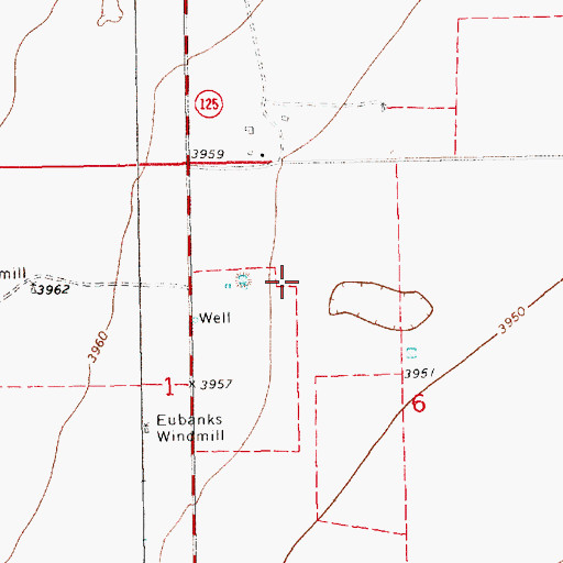 Topographic Map of 10709 Water Well, NM