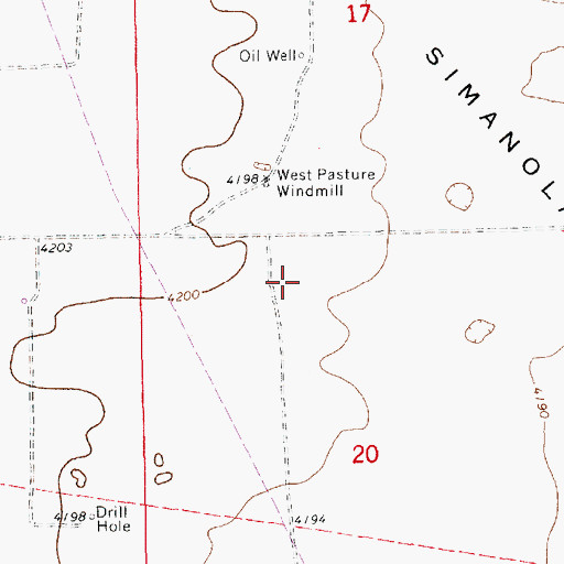 Topographic Map of 13387 Water Well, NM