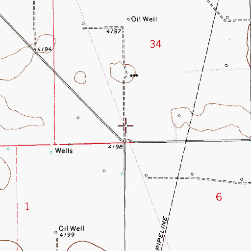 Topographic Map of 13386 Water Well, NM