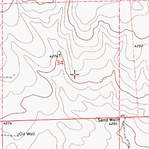 Topographic Map of 12528 Water Well, NM