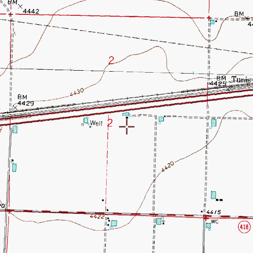Topographic Map of 10223 Water Well, NM