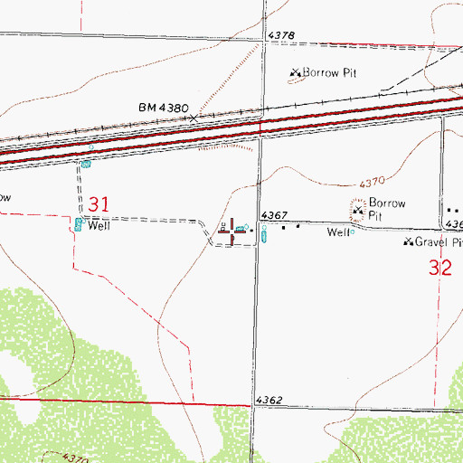 Topographic Map of 10095 Water Well, NM