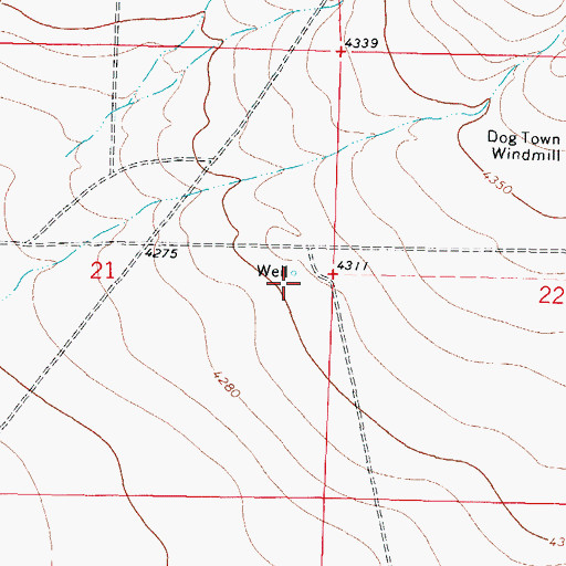 Topographic Map of 01591 Water Well, NM