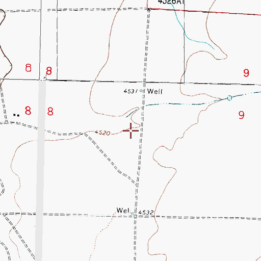 Topographic Map of 10460 Water Well, NM