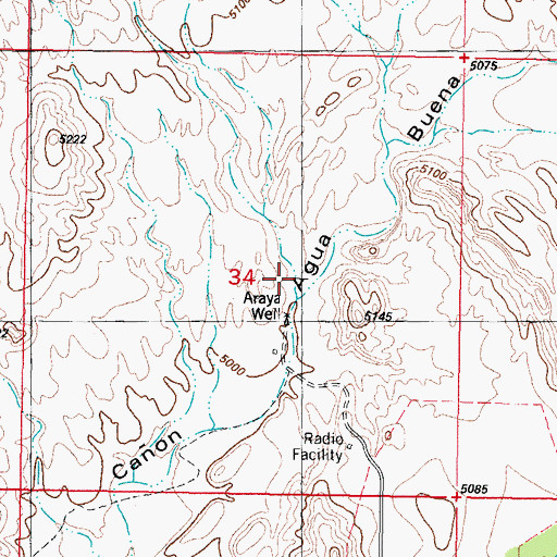 Topographic Map of Anaya Water Well, NM