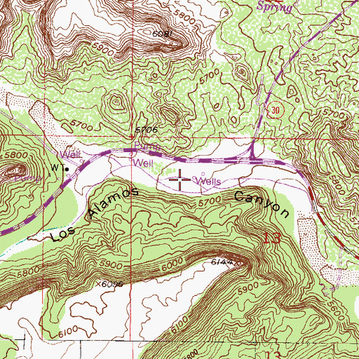 Topographic Map of Los Alamos 1B Water Well, NM