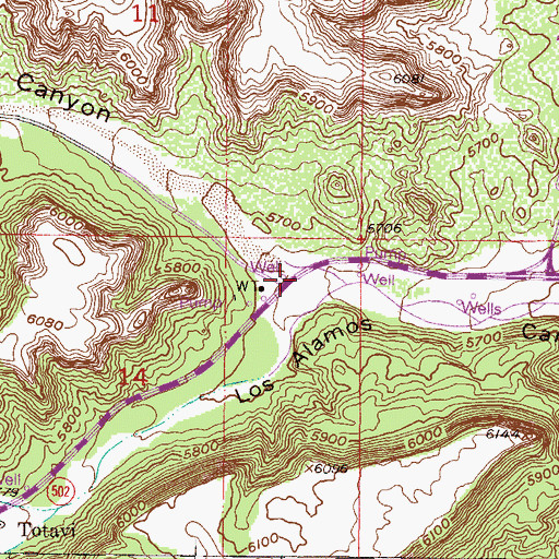 Topographic Map of Los Alamos 3 Water Well, NM