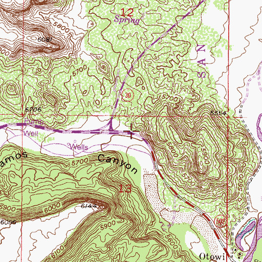Topographic Map of Test 3 Water Well, NM