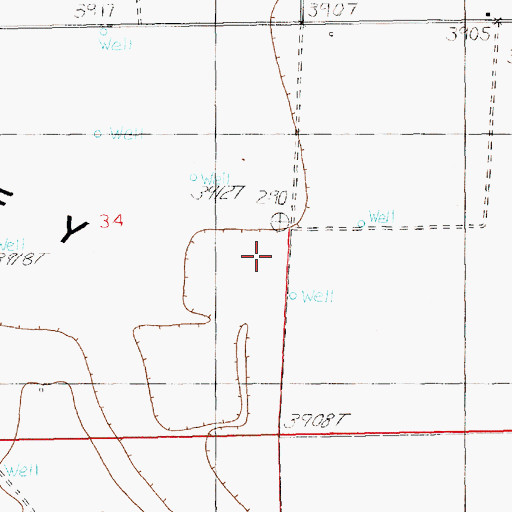 Topographic Map of 11612 Water Well, NM